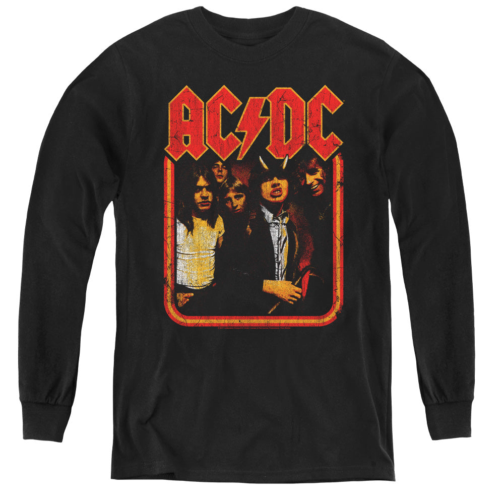AC/DC Group Distressed Long Sleeve Kids Youth T Shirt Black Hoodie, Sweatshirt | CiraTrend.com