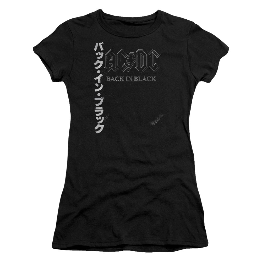 AC/DC Back In The Day Kanji Junior Sheer Cap Sleeve Womens T Shirt Black Hoodie, Sweatshirt | CiraTrend.com