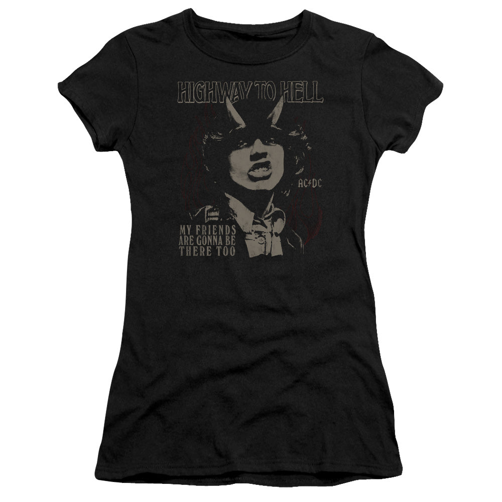 AC/DC My Friends Junior Sheer Cap Sleeve Premium Bella Canvas Womens T Shirt Black Hoodie, Sweatshirt | CiraTrend.com