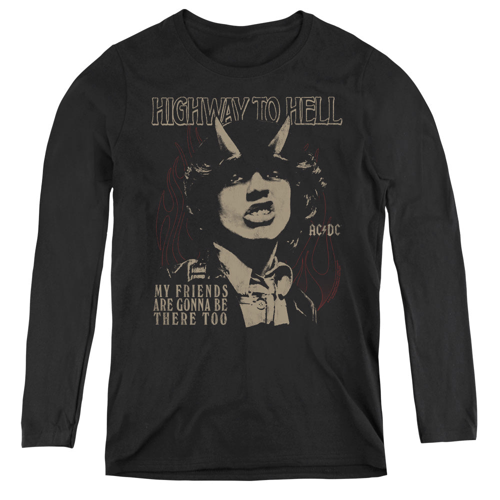 AC/DC My Friends Womens Long Sleeve Shirt Black Hoodie, Sweatshirt | CiraTrend.com