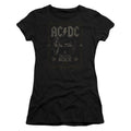 AC/DC Rock Label Junior Sheer Cap Sleeve Womens T Shirt Black Hoodie, Sweatshirt | CiraTrend.com