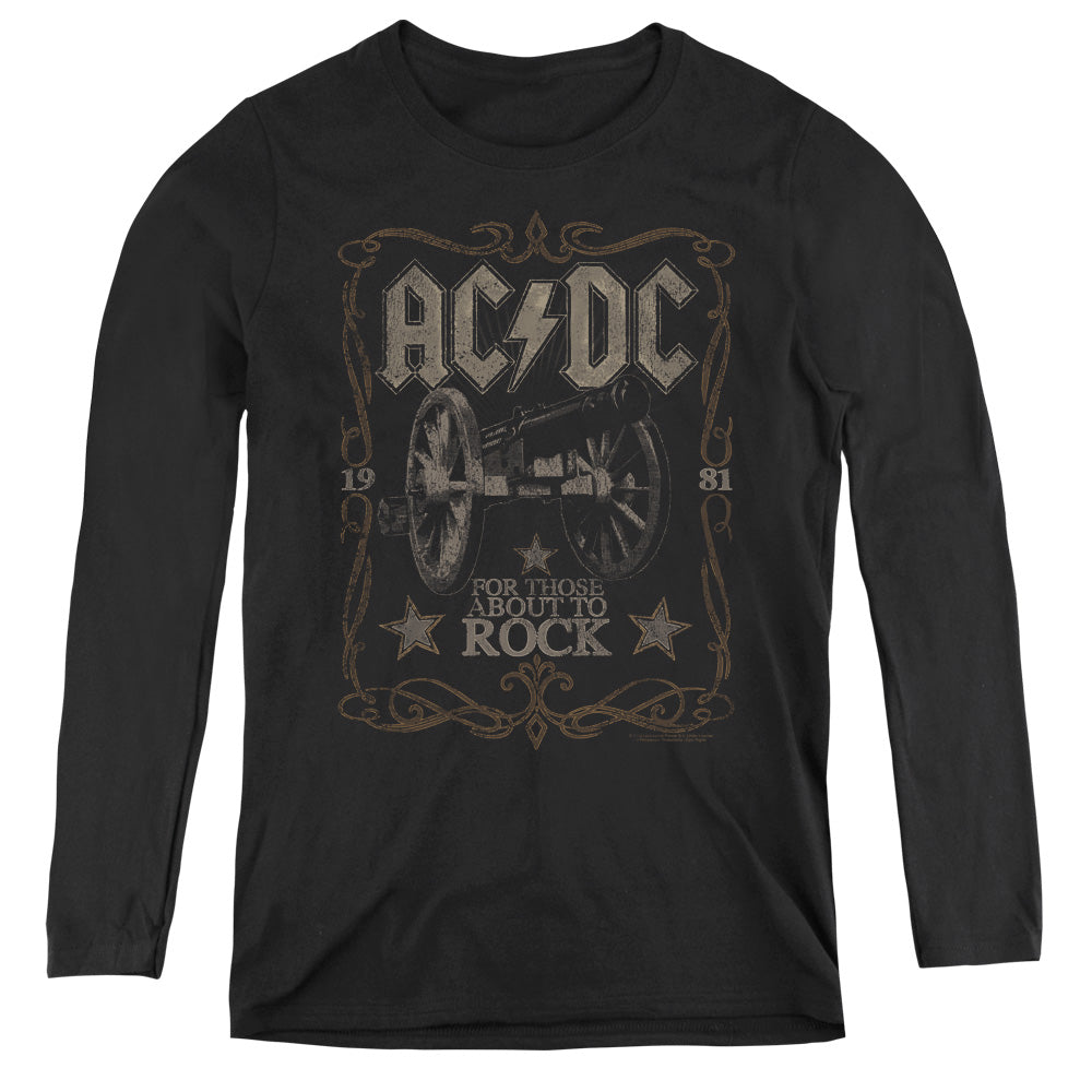 AC/DC Rock Label Womens Long Sleeve Shirt Black Hoodie, Sweatshirt | CiraTrend.com