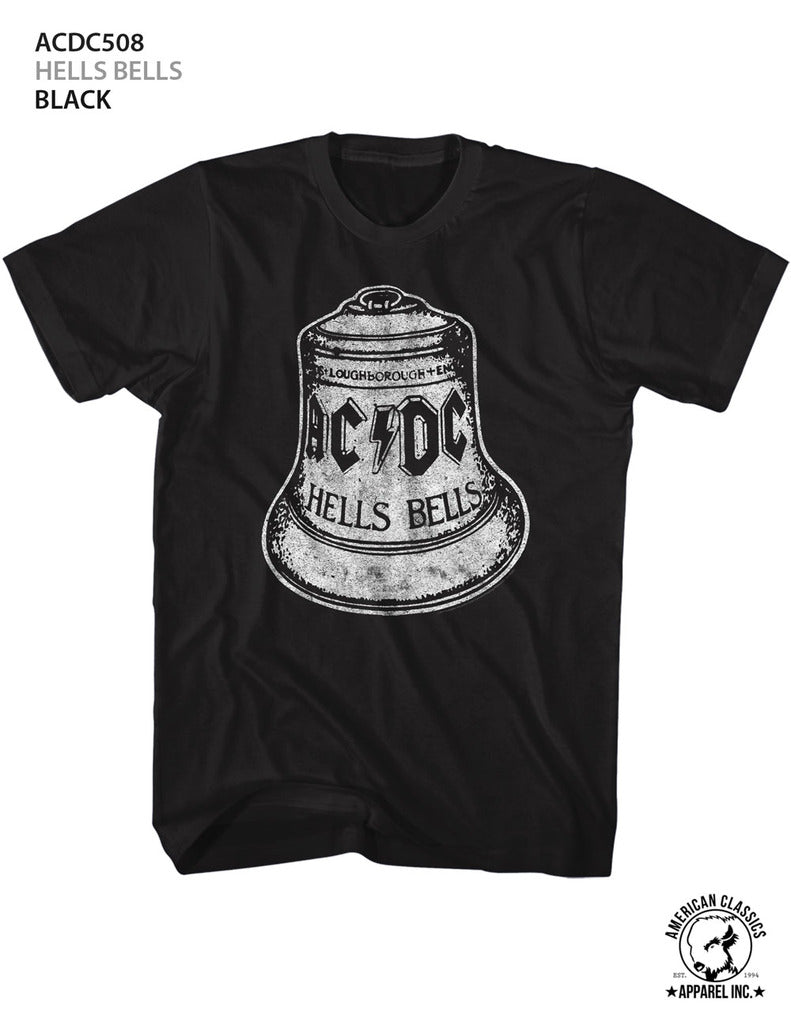 AC/DC Mens S/S T-Shirt - Hells Bells - Solid Black Hoodie, Sweatshirt | CiraTrend.com