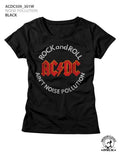 AC/DC Ladies S/S T-Shirt - Noise Pollution - Solid Black Hoodie, Sweatshirt | CiraTrend.com