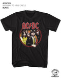AC/DC Mens S/S T-Shirt - Highway To Hell Circle - Solid Black Hoodie, Sweatshirt | CiraTrend.com