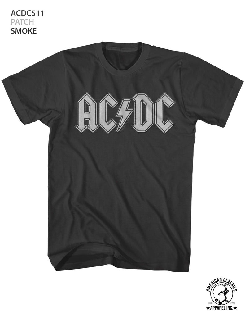AC/DC Mens S/S T-Shirt - Patch - Solid Smoke Hoodie, Sweatshirt | CiraTrend.com