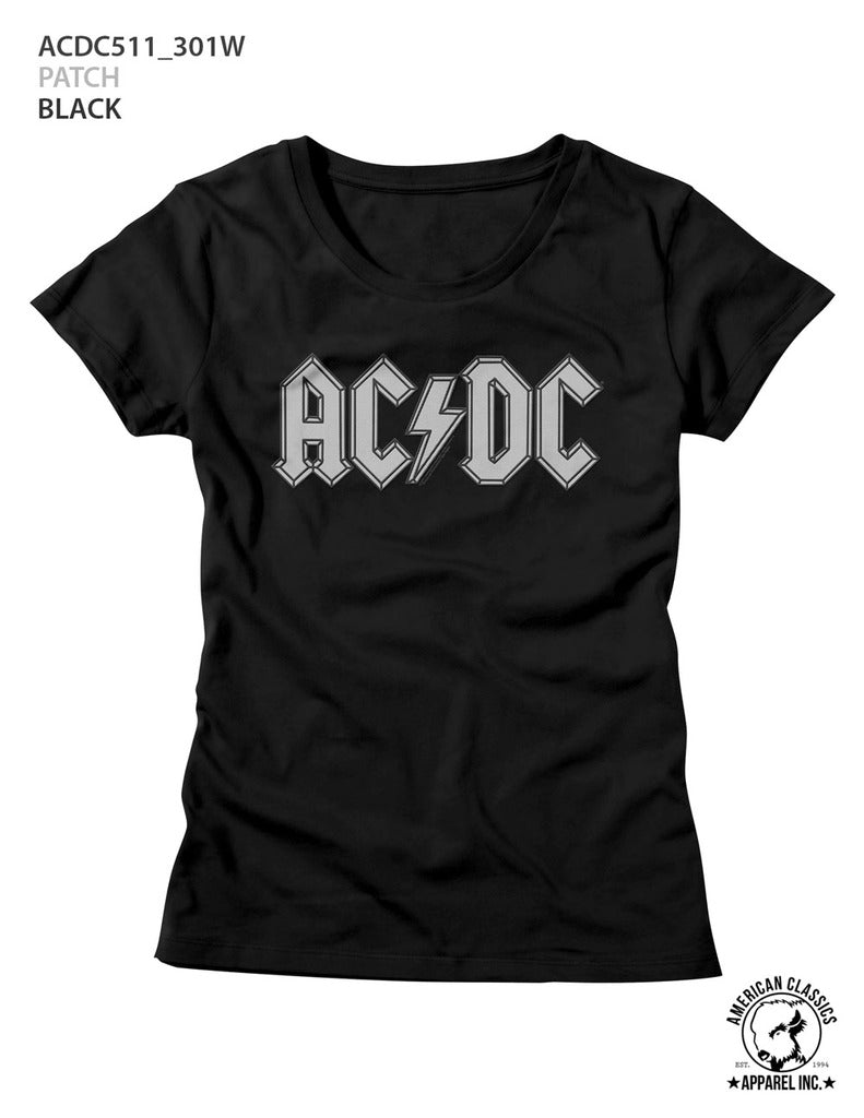 AC/DC Ladies S/S T-Shirt - Patch - Solid Black Hoodie, Sweatshirt | CiraTrend.com