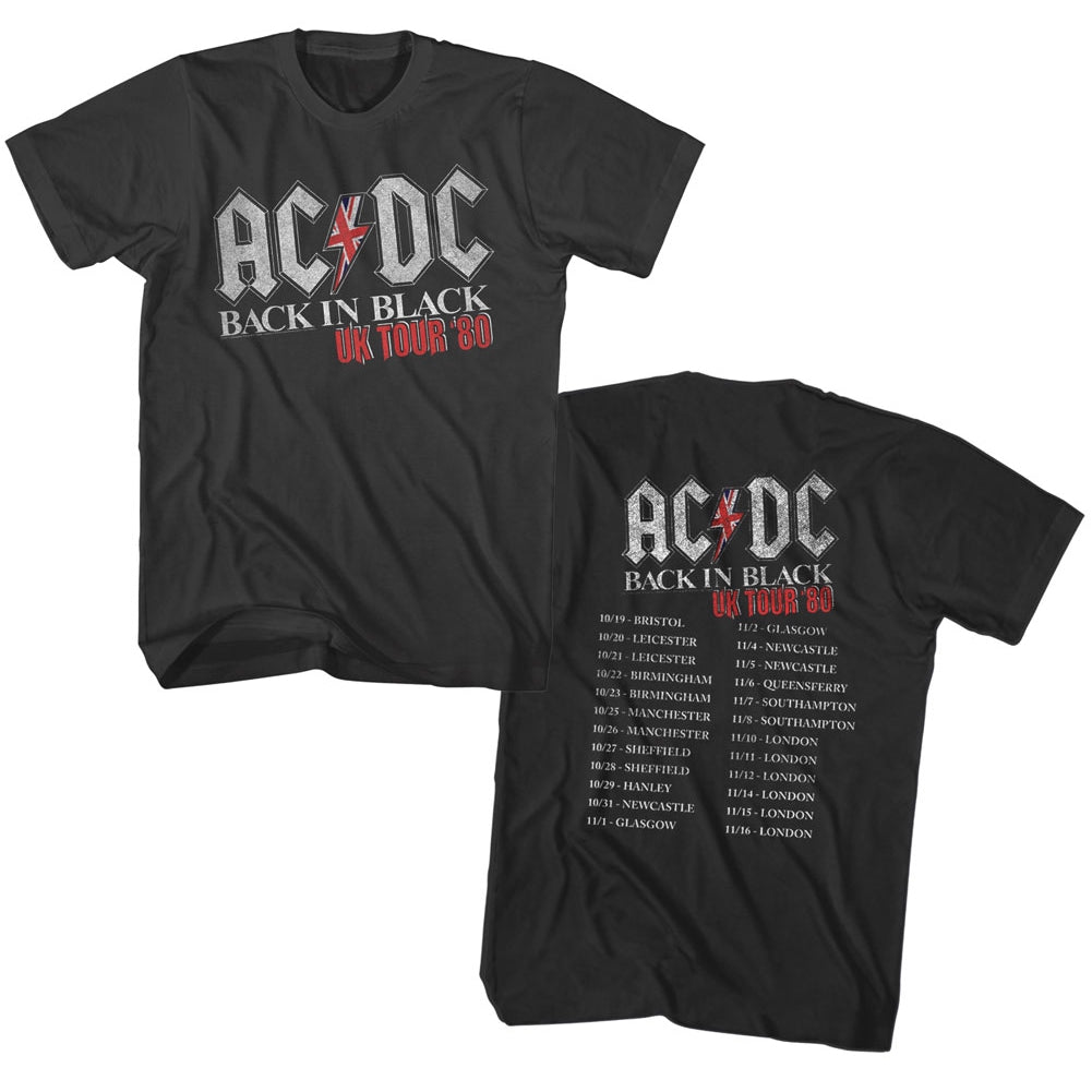 AC/DC Mens S/S T-Shirt - In Black Uk Tour - Solid Smoke Hoodie, Sweatshirt | CiraTrend.com