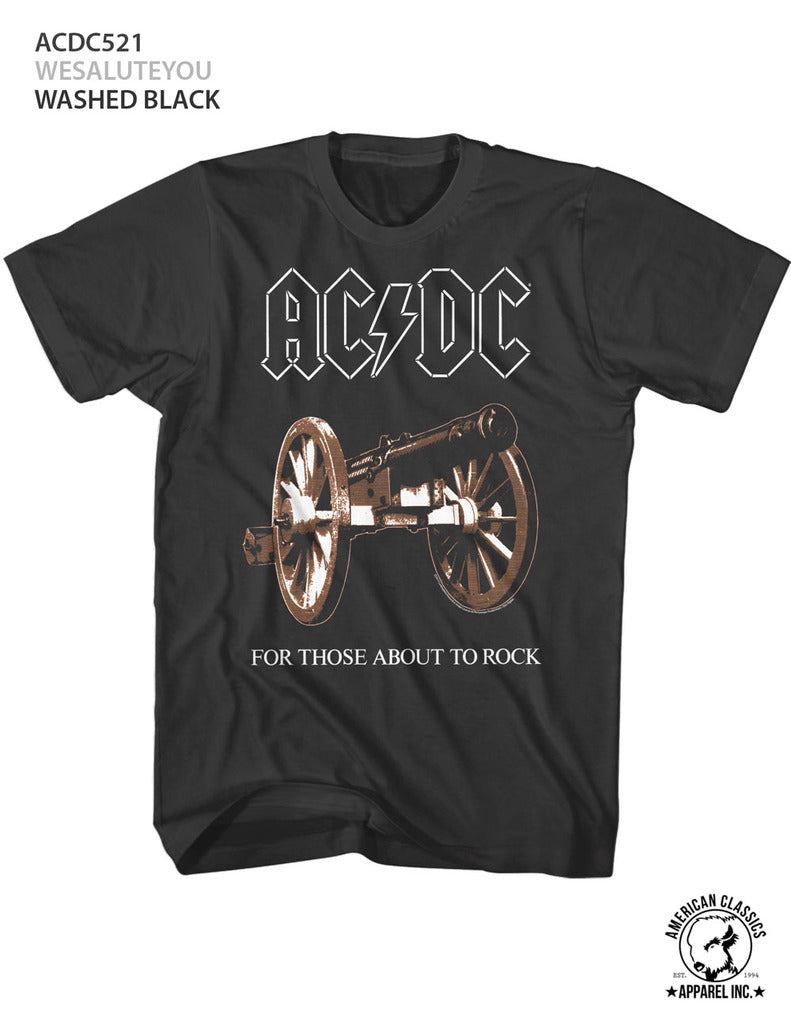 AC/DC Mens S/S T-Shirt - Wesaluteyou - Solid Black Hoodie, Sweatshirt | CiraTrend.com