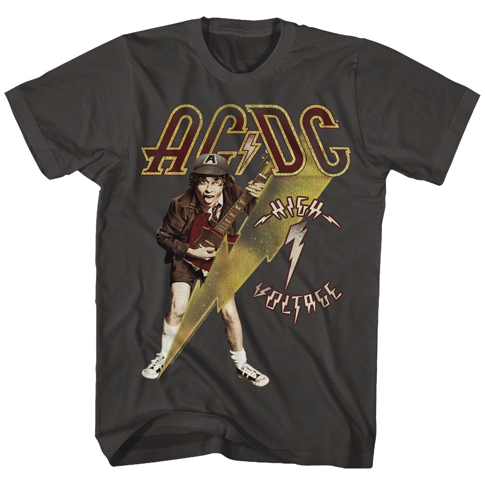 AC/DC Mens S/S T-Shirt - High Voltage - Solid Smoke Hoodie, Sweatshirt | CiraTrend.com