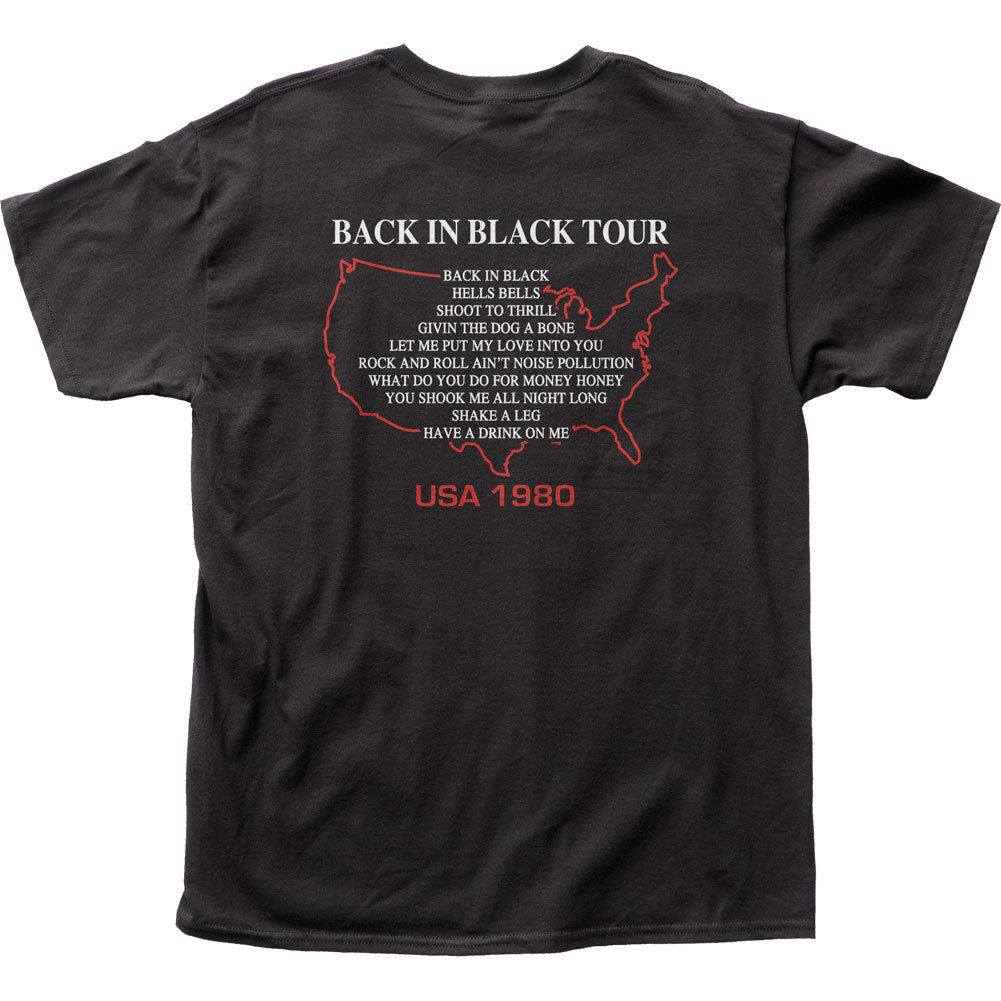 AC/DC Back in Black Tour Mens T Shirt Black Hoodie, Sweatshirt | CiraTrend.com (Image 2)