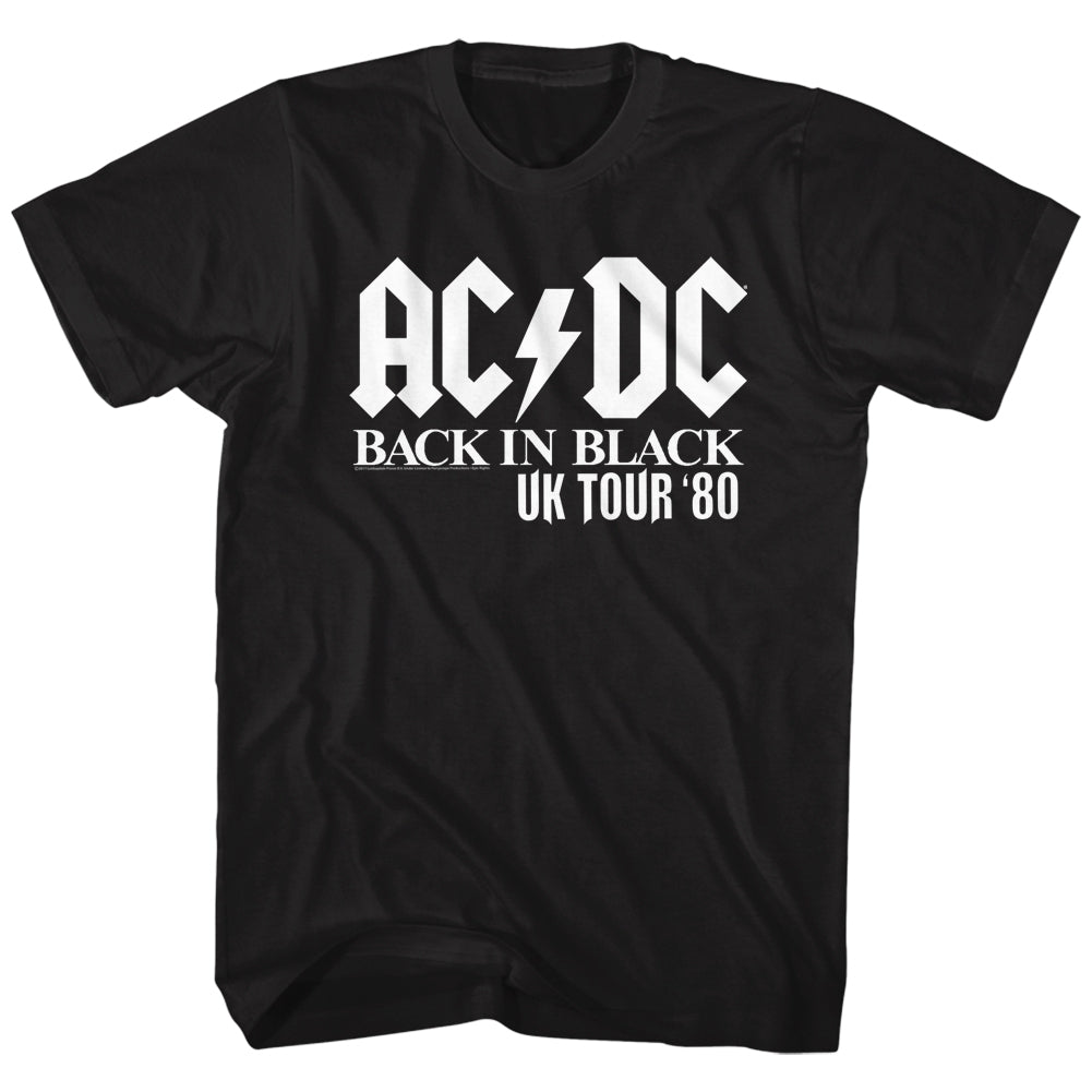 AC/DC Mens S/S T-Shirt - Uk Tour Solid White - Solid Black Hoodie, Sweatshirt | CiraTrend.com