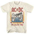 AC/DC Mens S/S T-Shirt - Salute - Solid Natural Hoodie, Sweatshirt | CiraTrend.com