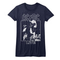 AC/DC Girls Juniors S/S T-Shirt - Live - Solid Navy Hoodie, Sweatshirt | CiraTrend.com