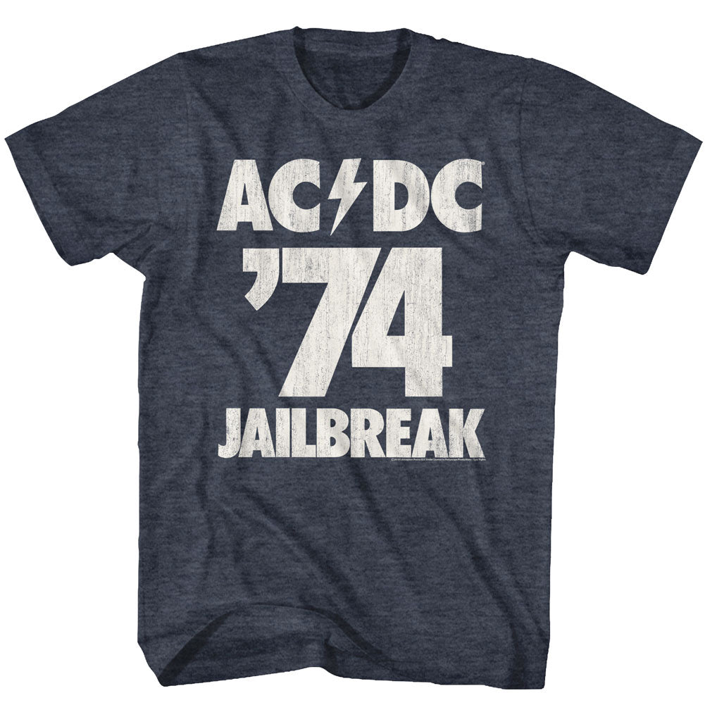 AC/DC Mens S/S T-Shirt - Jailbreak - Heather Navy Heather Hoodie, Sweatshirt | CiraTrend.com