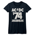 AC/DC Girls Juniors S/S T-Shirt - Jailbreak - Heather Navy Heather Hoodie, Sweatshirt | CiraTrend.com