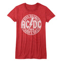 AC/DC Girls Juniors S/S T-Shirt - R&R - Heather Red Heather Hoodie, Sweatshirt | CiraTrend.com