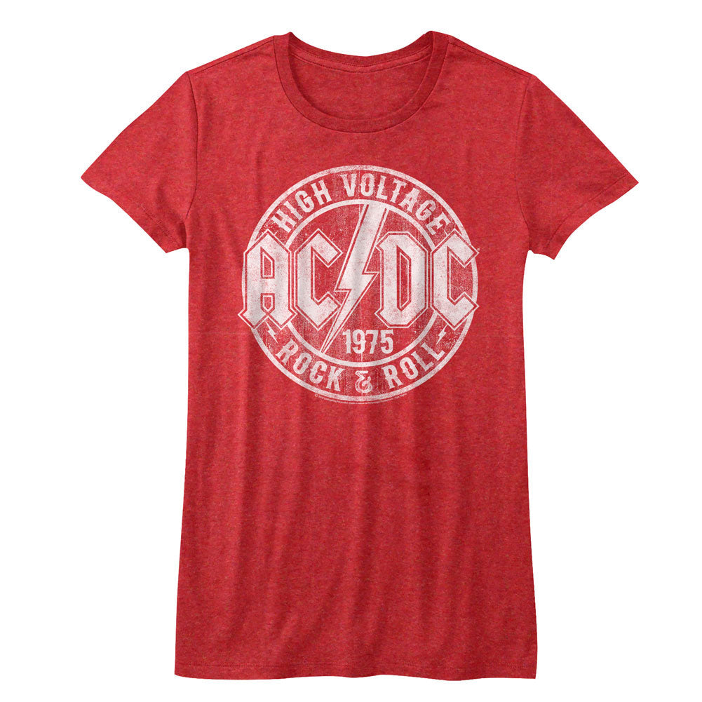 AC/DC Girls Juniors S/S T-Shirt - R&R - Heather Red Heather Hoodie, Sweatshirt | CiraTrend.com