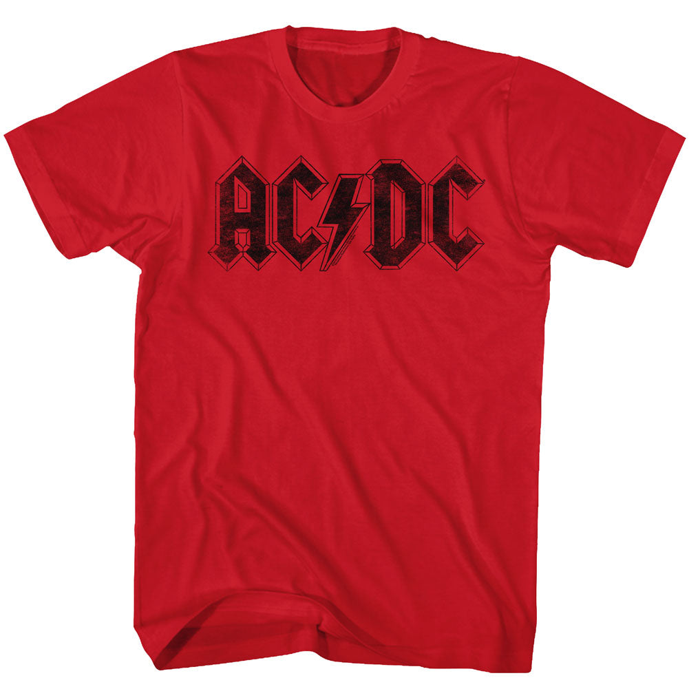 AC/DC Mens S/S T-Shirt - Logo - Solid Red Hoodie, Sweatshirt | CiraTrend.com