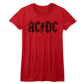 AC/DC Girls Juniors S/S T-Shirt - Logo - Solid Red Hoodie, Sweatshirt | CiraTrend.com