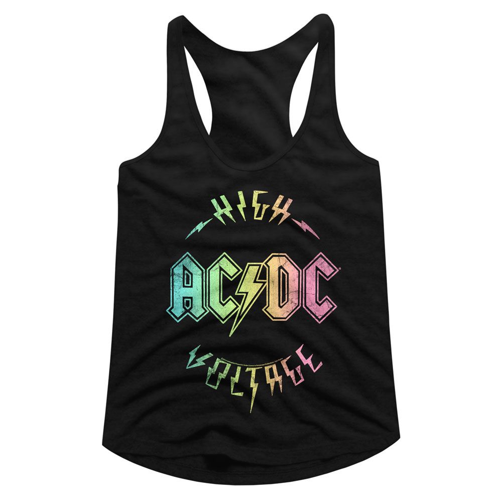 AC/DC Multi Color High Voltage Official Ladies Racerback Shirt Hoodie, Sweatshirt | CiraTrend.com