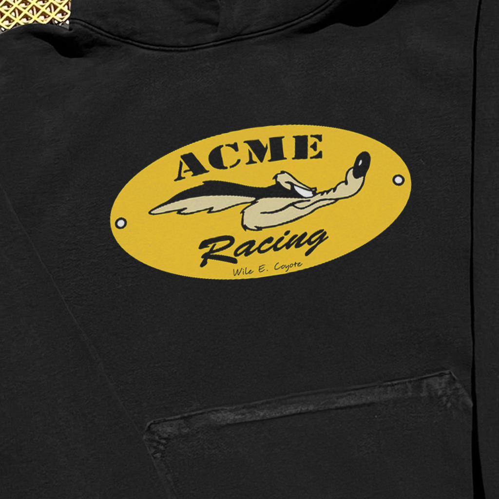 90s 'ACME RACING' BLACK FLEECE HOODIE T-Shirts, Sweatshirt | CiraTrend.com (Image 2)