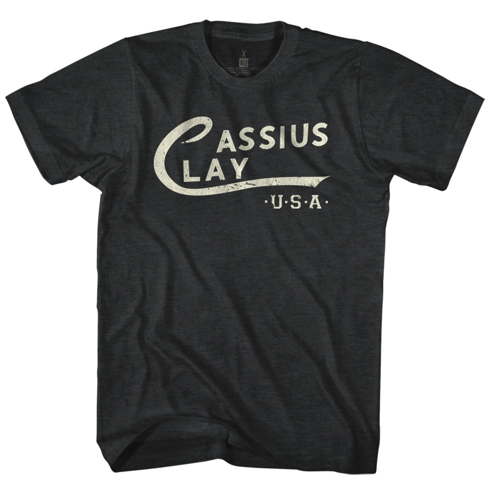Muhammad Ali Mens S/S T-Shirt - Cassius Clay Logo - Heather Black Heather Hoodie, Sweatshirt | CiraTrend.com