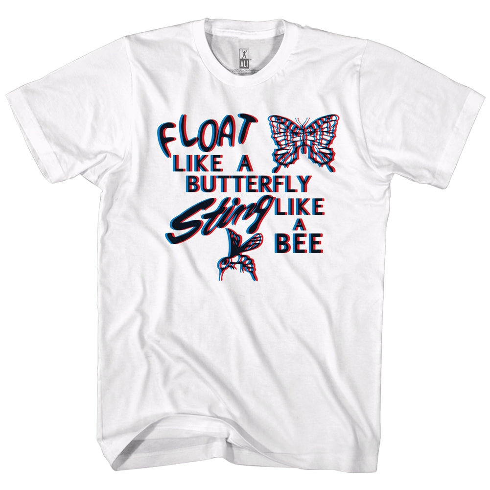 Muhammad Ali Mens S/S T-Shirt - Float Like A Butterfly - Solid White Hoodie, Sweatshirt | CiraTrend.com