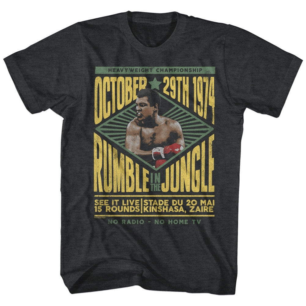 Muhammad Ali Mens S/S T-Shirt - Rumble - Heather Black Heather Hoodie, Sweatshirt | CiraTrend.com