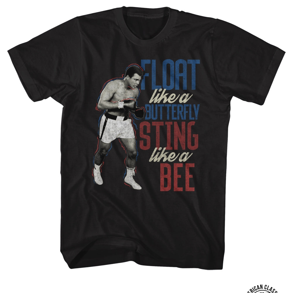 Muhammad Ali Mens S/S T-Shirt - Like A - Solid Black Hoodie, Sweatshirt | CiraTrend.com