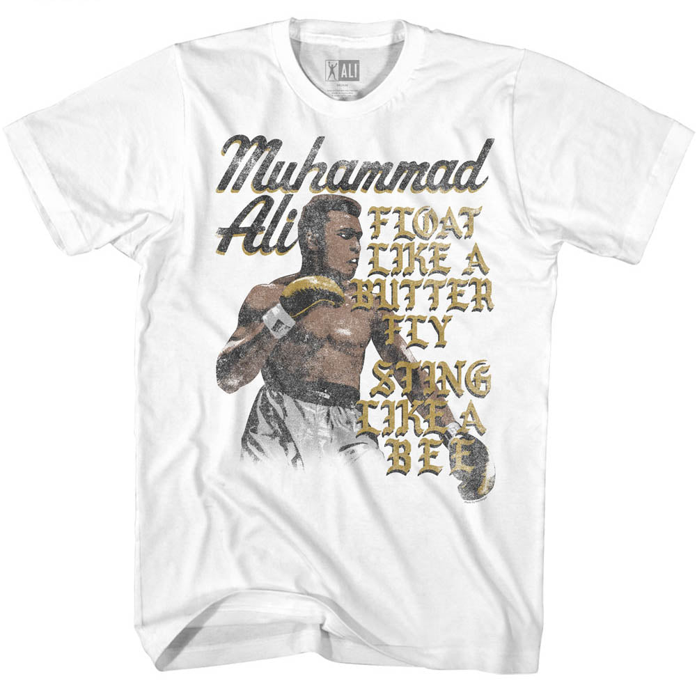Muhammad Ali Mens S/S T-Shirt - Floatsting - Solid White Hoodie, Sweatshirt | CiraTrend.com