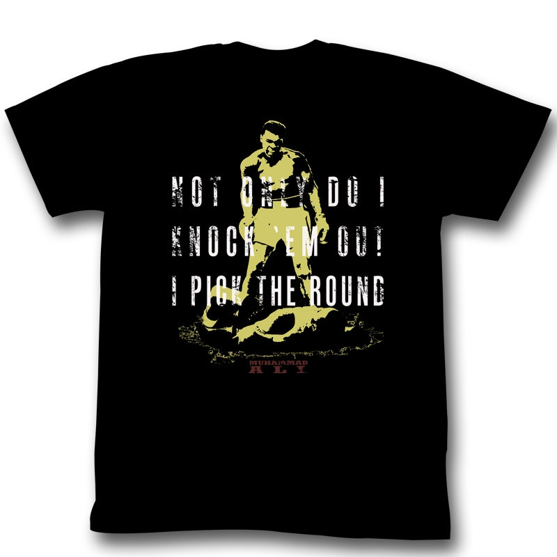 Muhammad Ali Mens S/S T-Shirt - Knocking - Solid Black Hoodie, Sweatshirt | CiraTrend.com