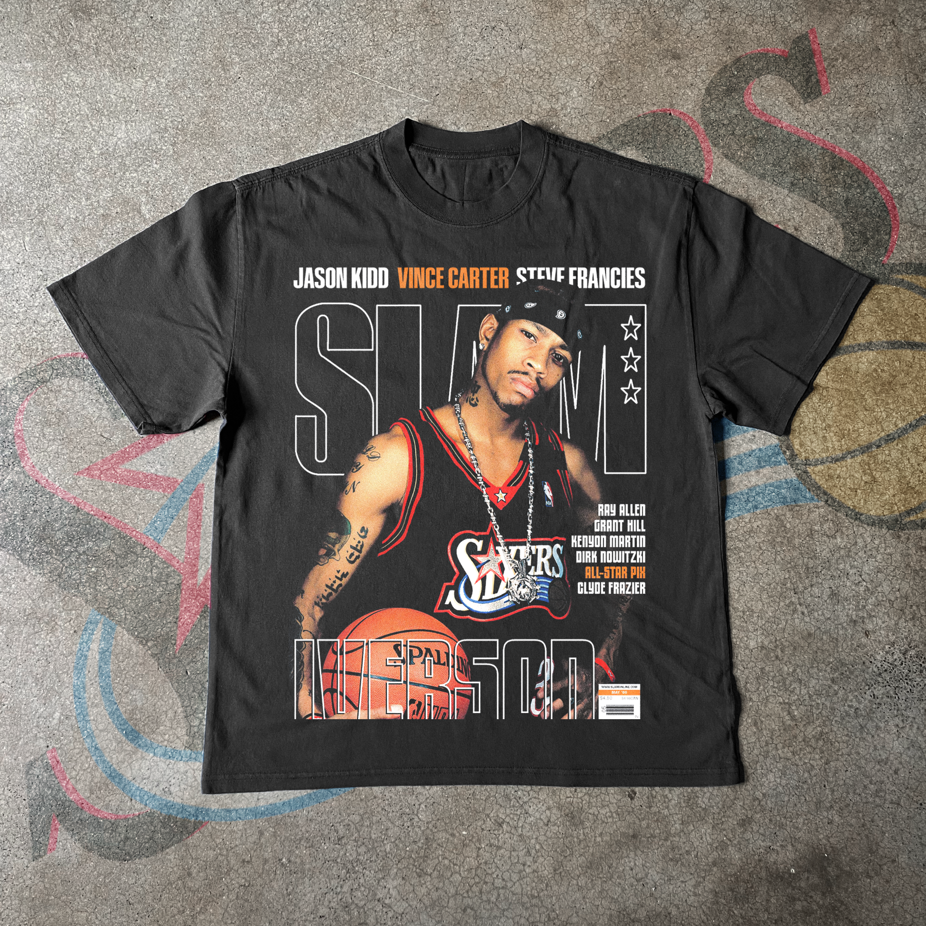 ALLEN IVERSON 'SLAM MAGAZINE' MAY 2000 COVER BLACK HEAVYWEIGHT T-SHIRT Hoodie, Sweatshirt | CiraTrend.com (Image 1)