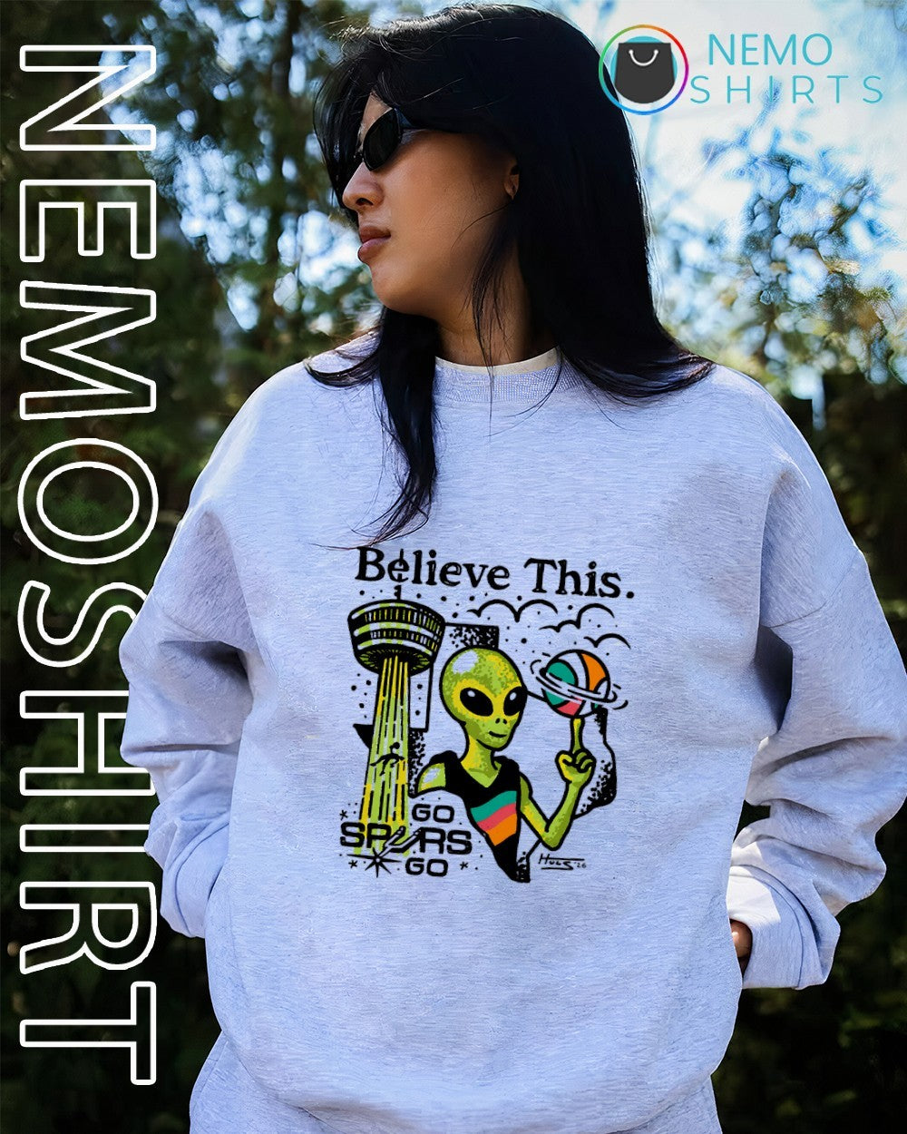 ALien Wemby believe this go Spurs go shirt