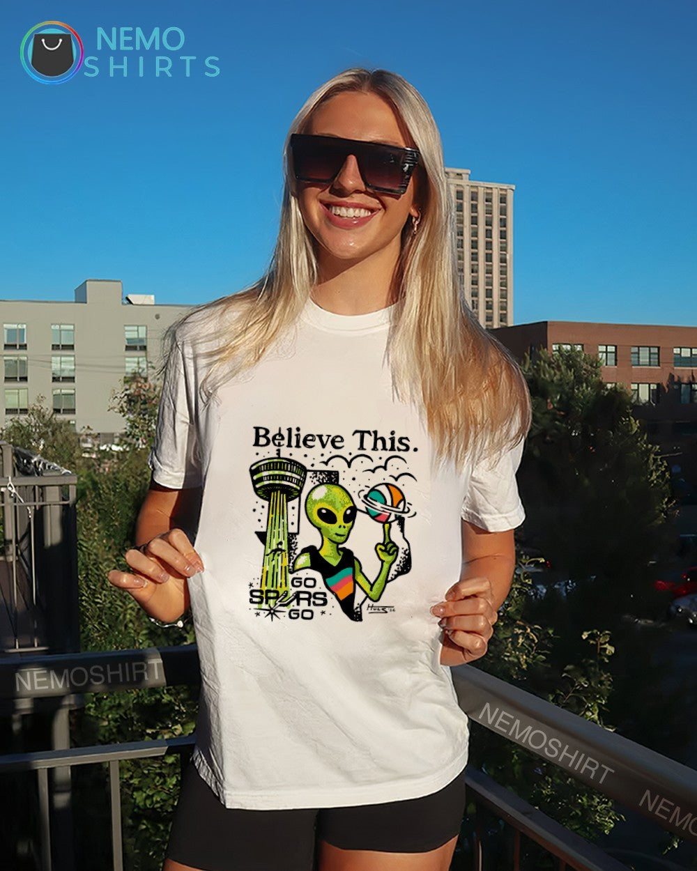 ALien Wemby believe this go Spurs go shirt