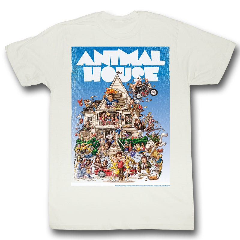 Animal House Mens S/S T-Shirt - Poster Time - Solid White Hoodie, Sweatshirt | CiraTrend.com