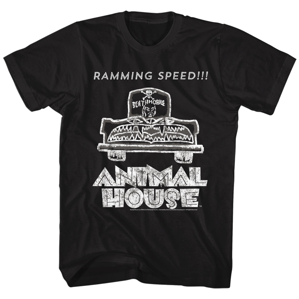 Animal House Mens S/S T-Shirt - Ramming Speed - Solid Black Hoodie, Sweatshirt | CiraTrend.com