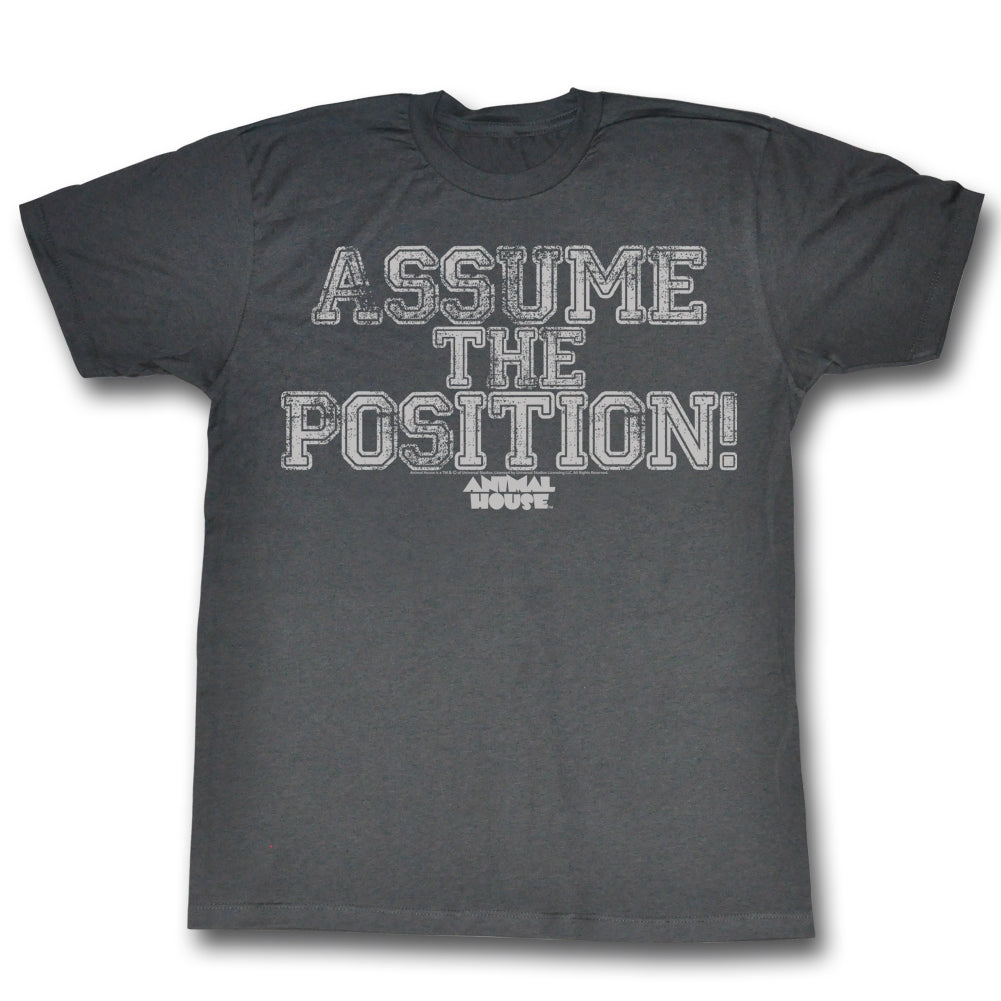 Animal House Mens S/S T-Shirt - Position Yourself - Heather Black Heather Hoodie, Sweatshirt | CiraTrend.com