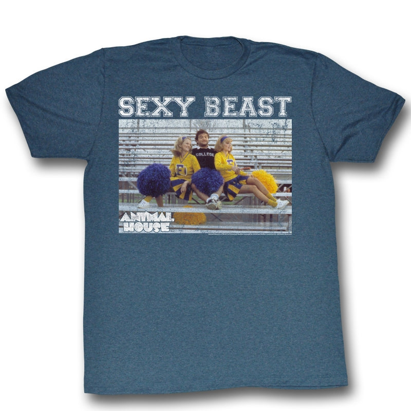 Animal House Mens S/S T-Shirt - Sexy Beast - Heather Navy Heather Hoodie, Sweatshirt | CiraTrend.com