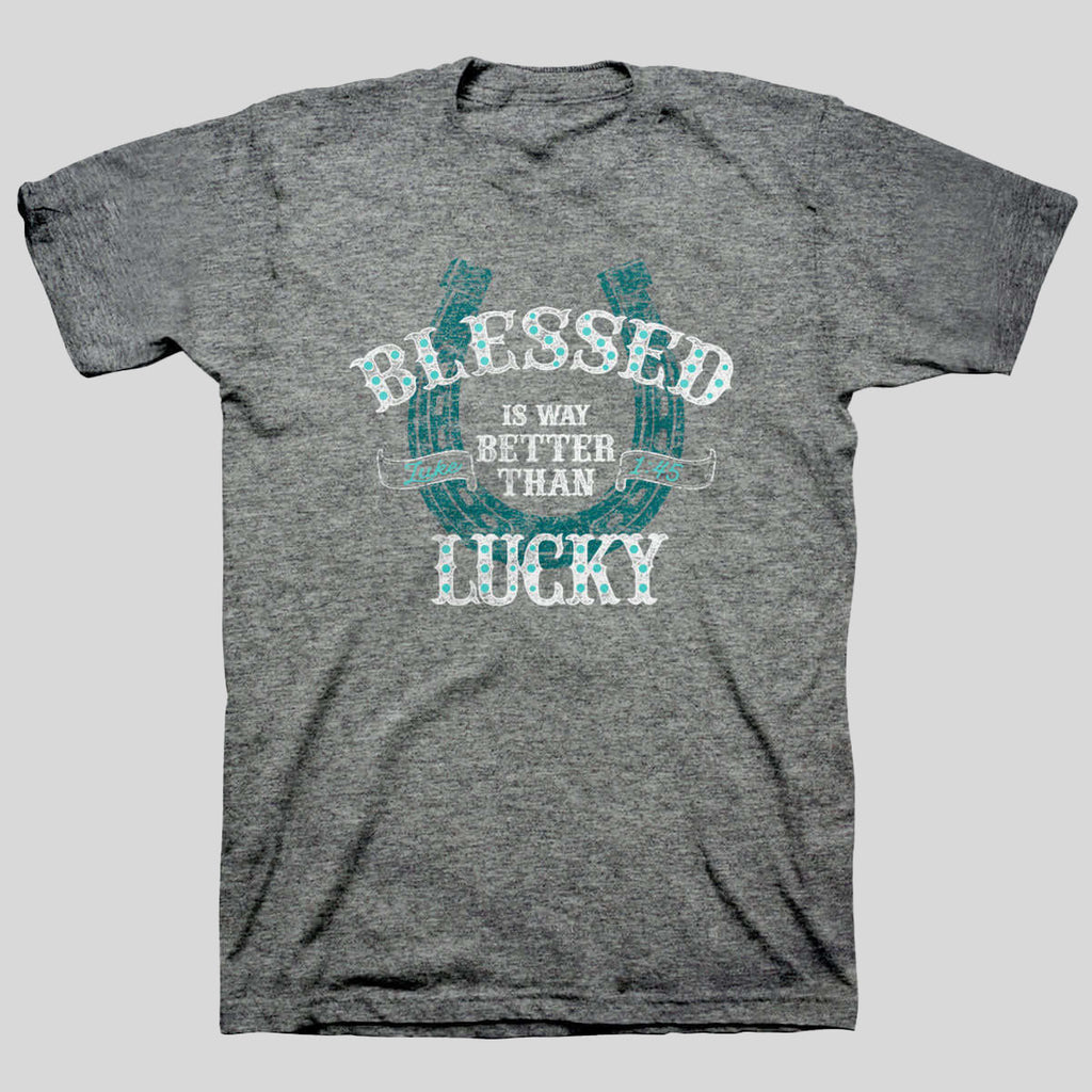 Kerusso Christian T-Shirt Blessed Is Better Than Lucky Hoodie, Sweatshirt | CiraTrend.com (Image 1)