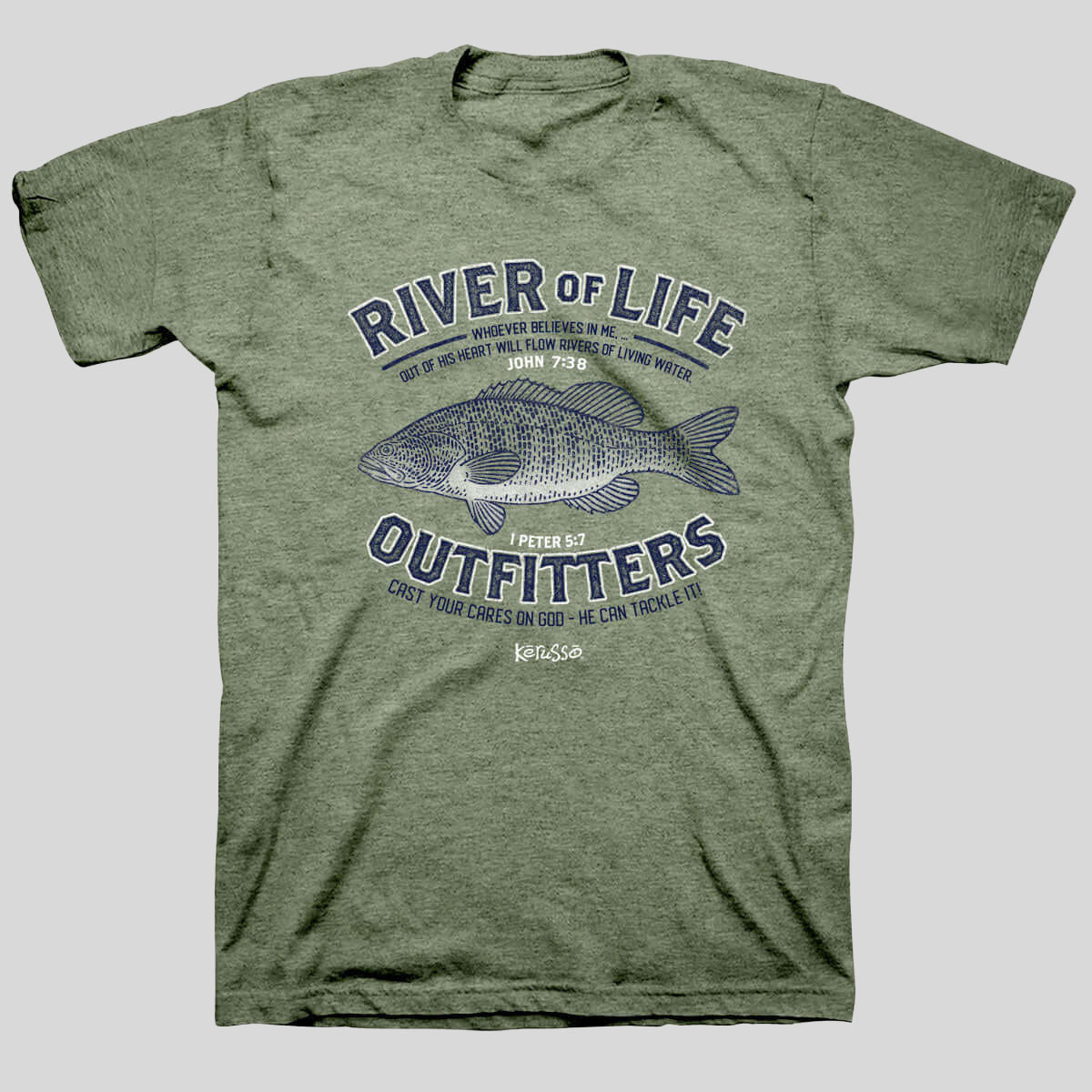 Kerusso Christian T-Shirt Living Waters 1 Peter 5:7 Hoodie, Sweatshirt | CiraTrend.com (Image 1)