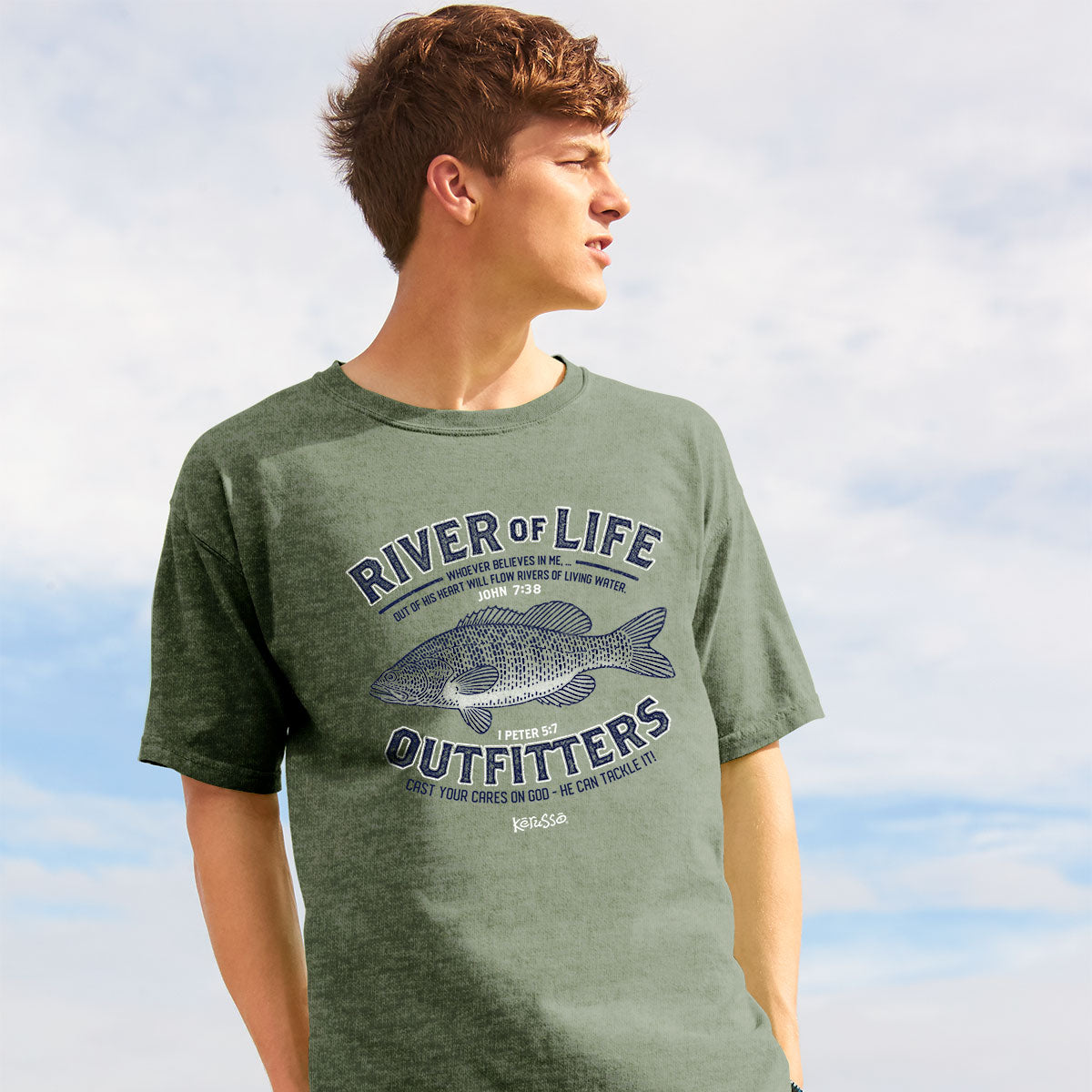 Kerusso Christian T-Shirt Living Waters 1 Peter 5:7 Hoodie, Sweatshirt | CiraTrend.com (Image 3)