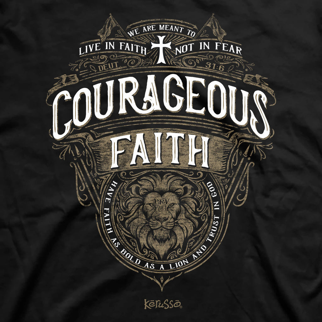 Kerusso Christian T-Shirt Courageous Faith Proverbs 28:1 Hoodie, Sweatshirt | CiraTrend.com (Image 2)