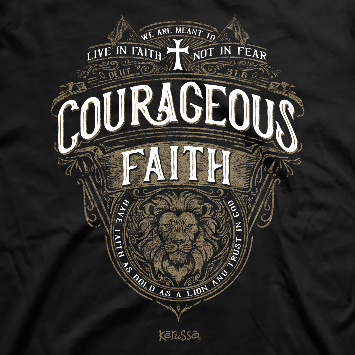 Kerusso Christian T-Shirt Courageous Faith Proverbs 28:1 Hoodie, Sweatshirt | CiraTrend.com (Image 2)