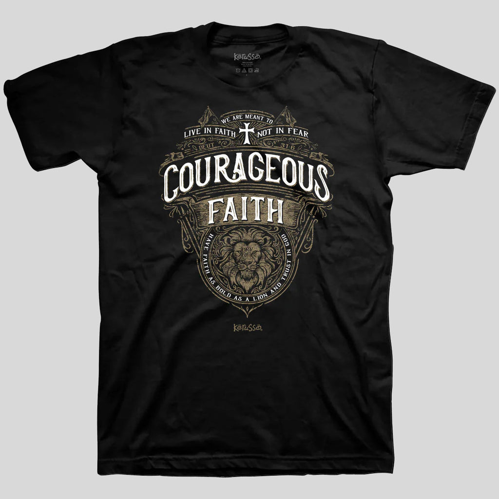 Kerusso Christian T-Shirt Courageous Faith Proverbs 28:1 Hoodie, Sweatshirt | CiraTrend.com (Image 1)