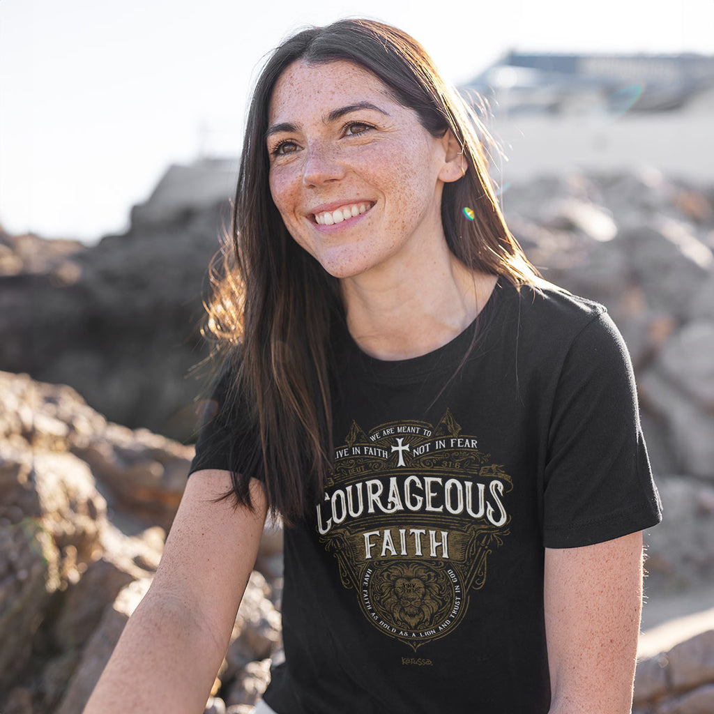Kerusso Christian T-Shirt Courageous Faith Proverbs 28:1 Hoodie, Sweatshirt | CiraTrend.com (Image 4)