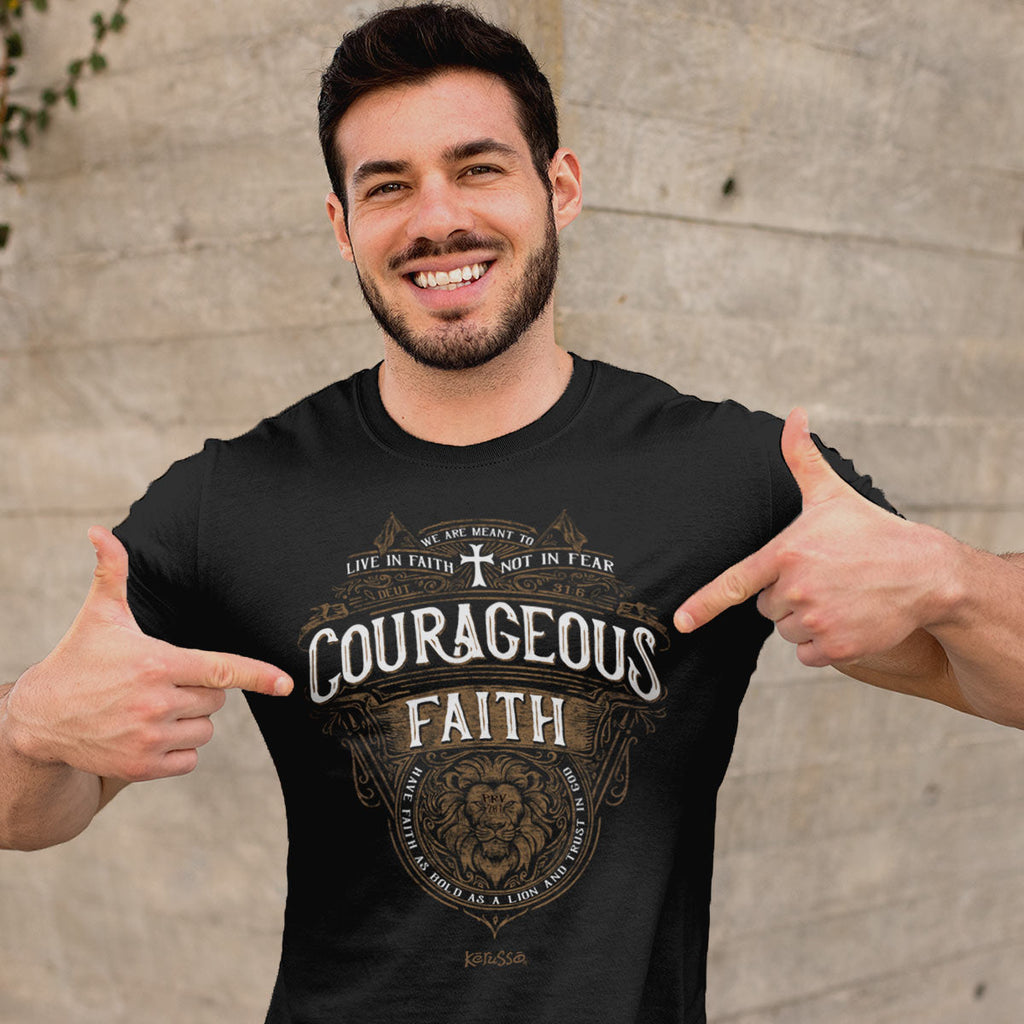 Kerusso Christian T-Shirt Courageous Faith Proverbs 28:1 Hoodie, Sweatshirt | CiraTrend.com (Image 3)