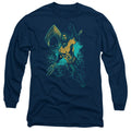 Aquaman Movie Make A Splash Mens Long Sleeve Shirt Navy Hoodie, Sweatshirt | CiraTrend.com (Image 1)