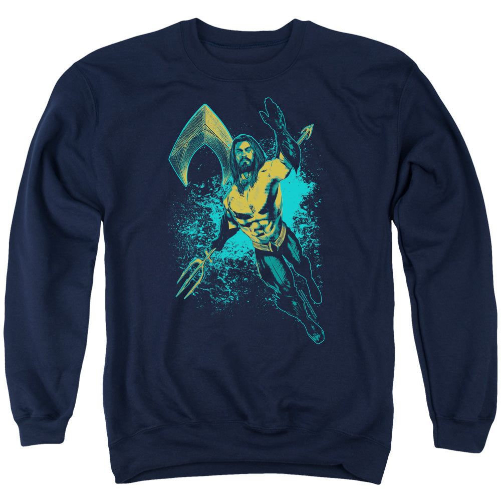 Aquaman Movie Make A Splash Mens Crewneck Sweatshirt Navy Blue T-Shirts, Hoodie | CiraTrend.com