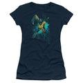 Aquaman Movie Make A Splash Junior Sheer Cap Sleeve Womens T Shirt Navy Blue Hoodie, Sweatshirt | CiraTrend.com